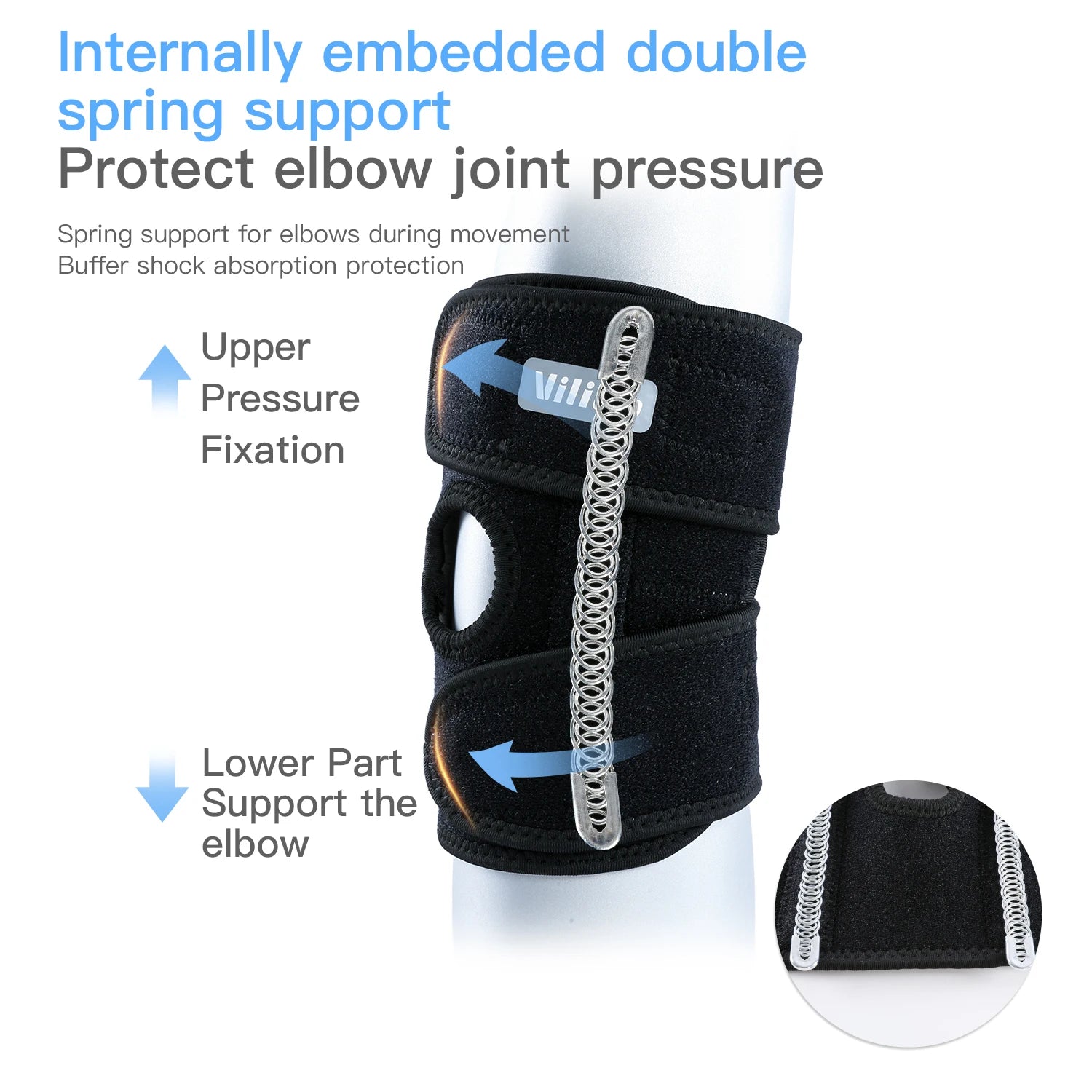 Breathable Spring Support Elbow Guard for Sports Fitness Outdoor Protection
