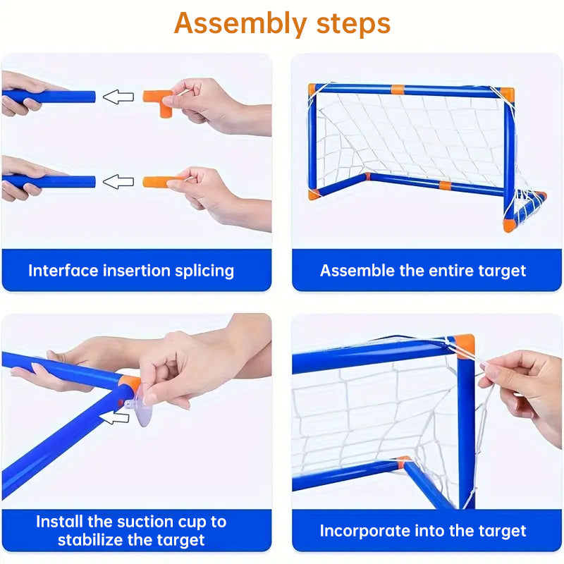 Mini Foldable Soccer Goal Set for Kids Indoor Outdoor Play