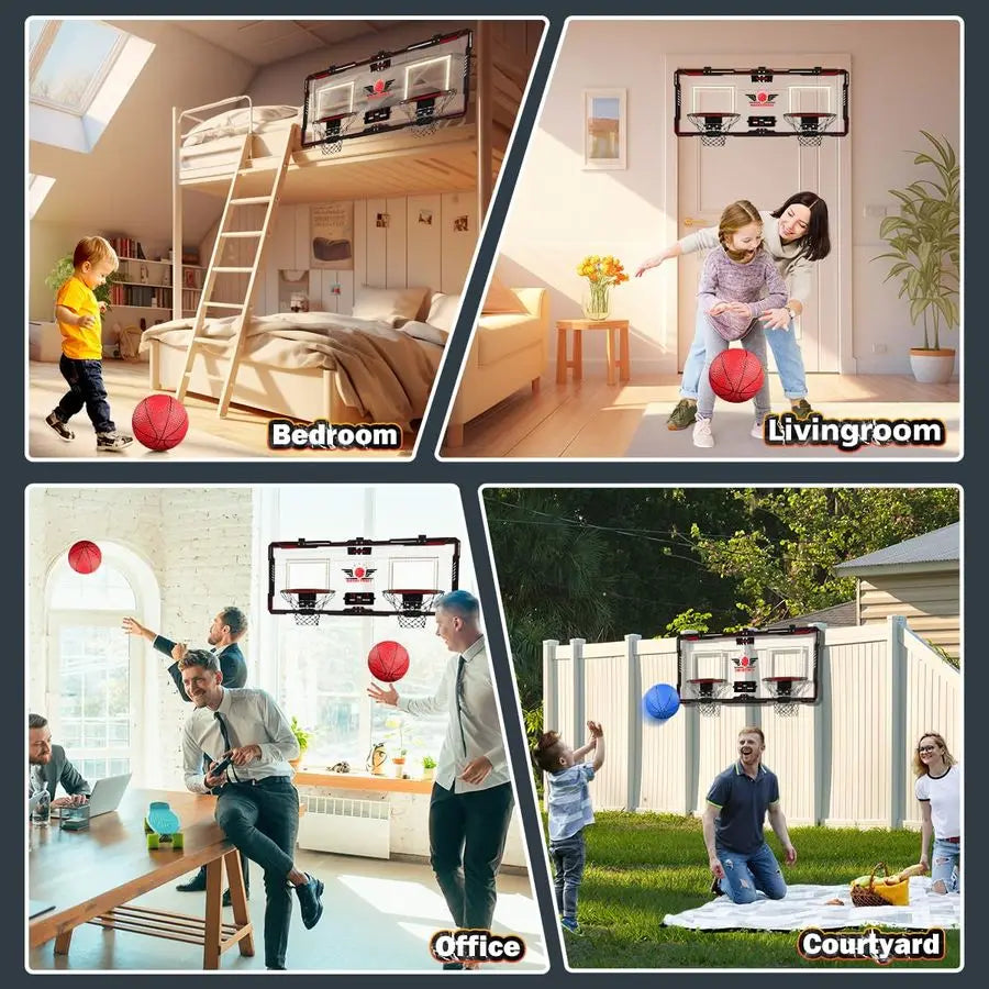 Interactive Basketball Hoop Set for Kids Indoor Outdoor Active Fun Play