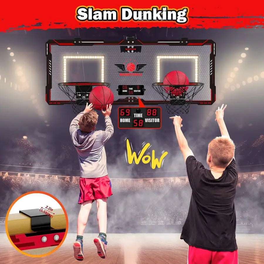 Interactive Basketball Hoop Set for Kids Indoor Outdoor Active Fun Play