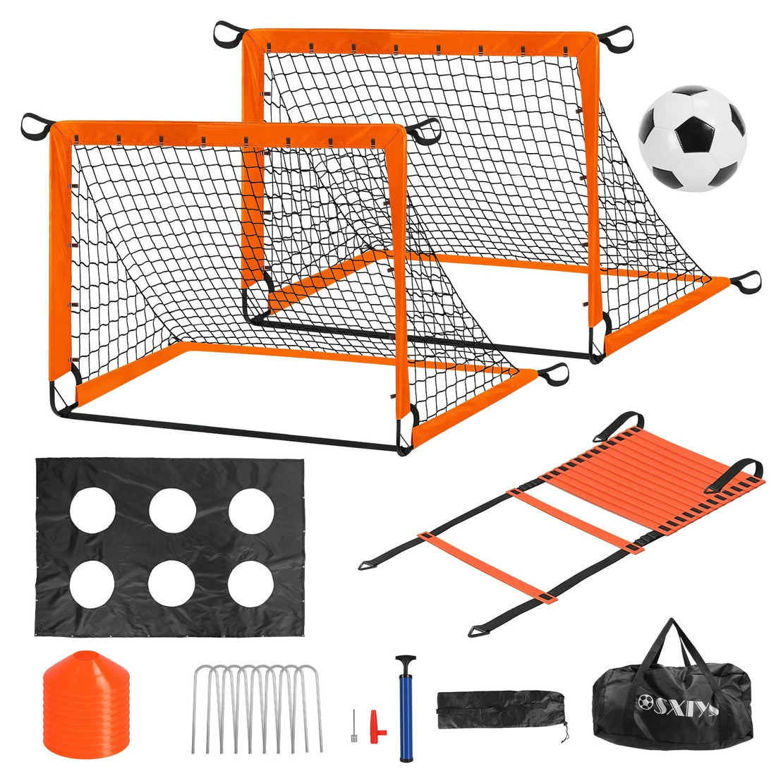 Kids Portable Soccer Goal Set with Training Accessories for Backyard Play