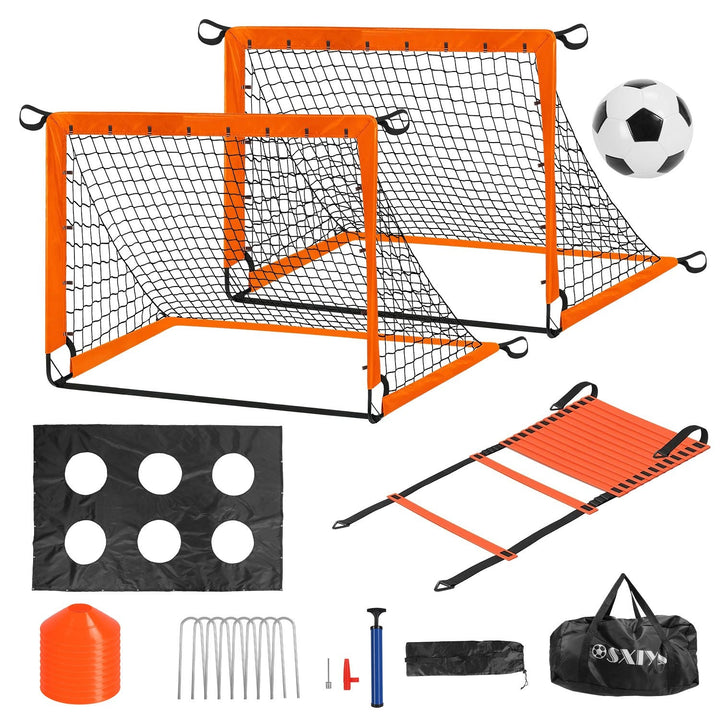 Kids Portable Soccer Goal Set with Training Accessories for Backyard Play